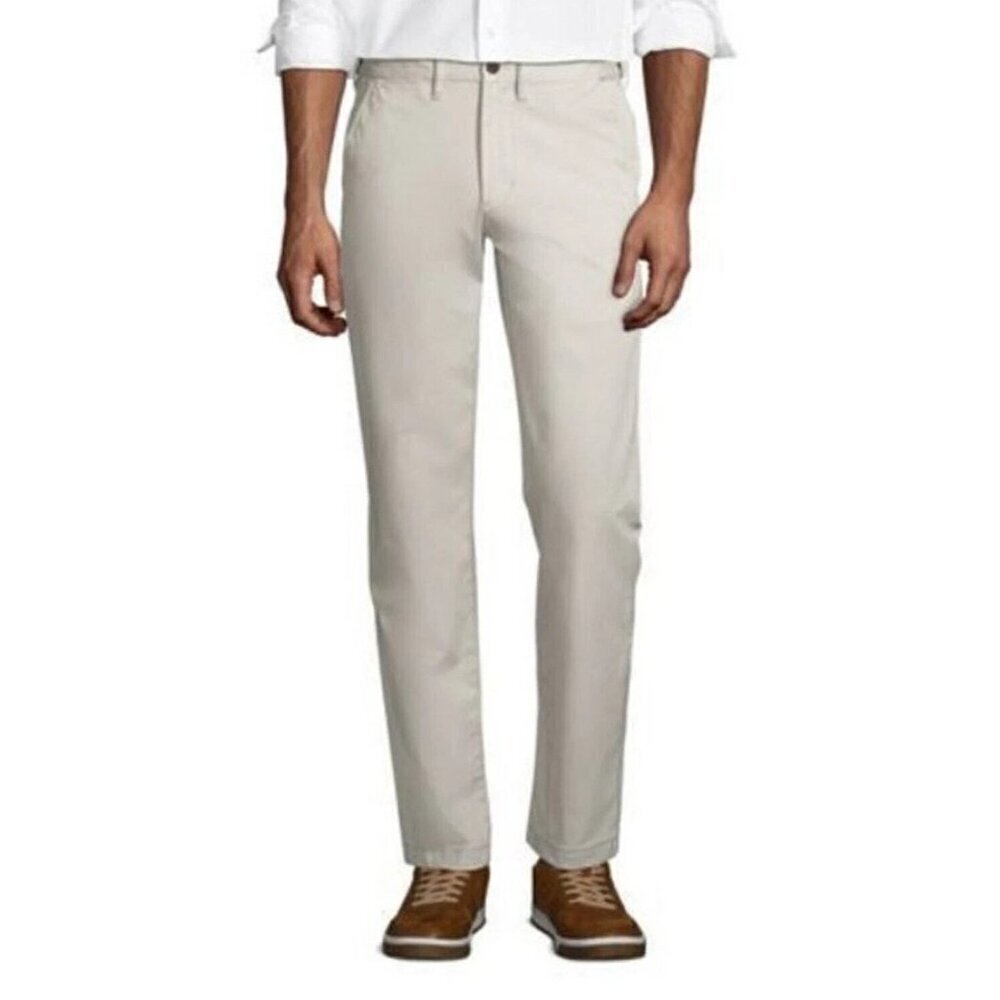 NWOT Lands' End Men's Size 40 Straight Fit Chino Pants Soft Putty Self Hem